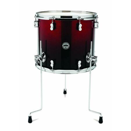 PDP Red To Black Fade - Chrome Hardware Kit Drums, 16 x 18 PDCM1618TTRB